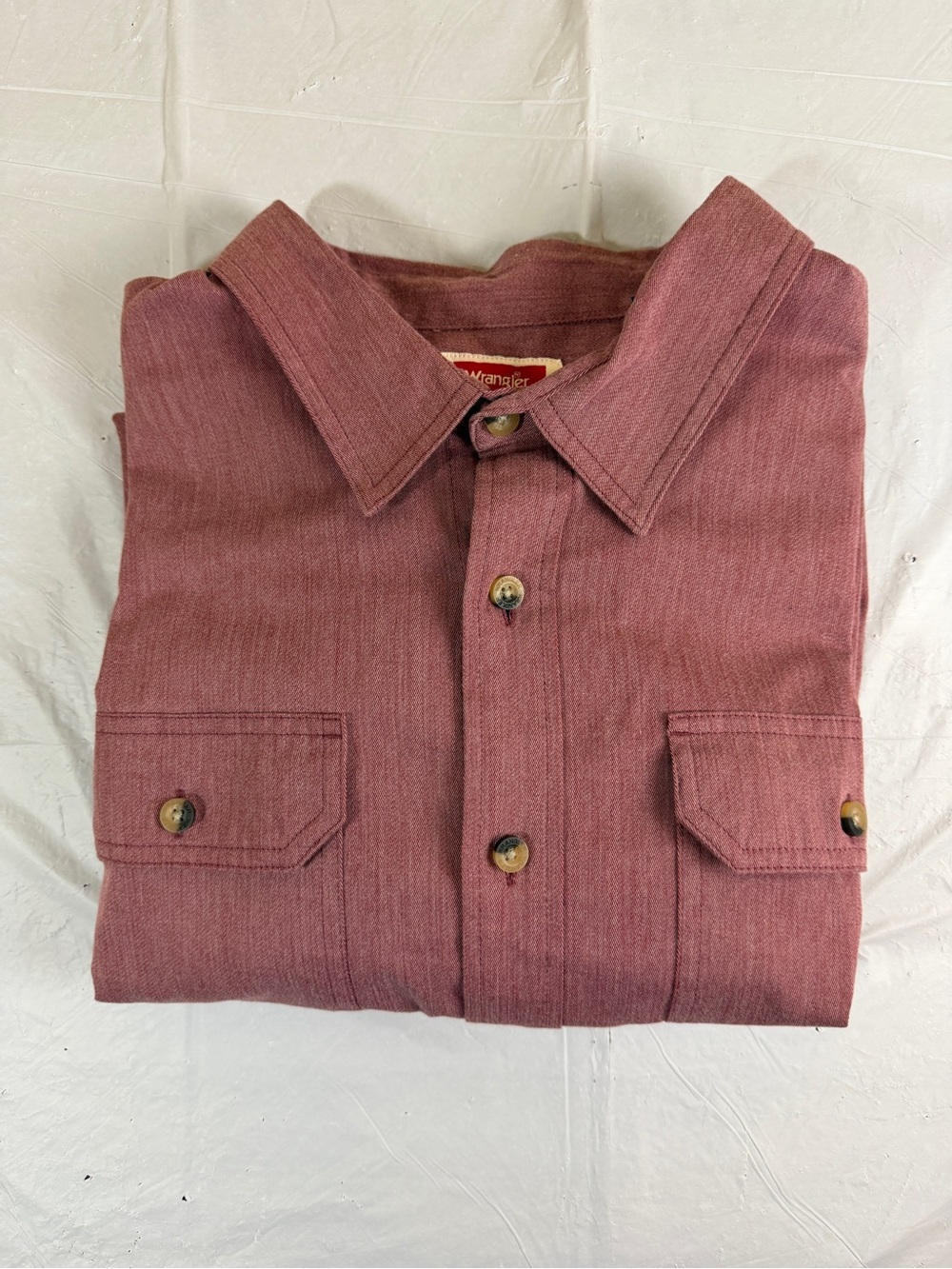 Wrangler Men's Casual Button Down Shirt - Dusty‎ Rose